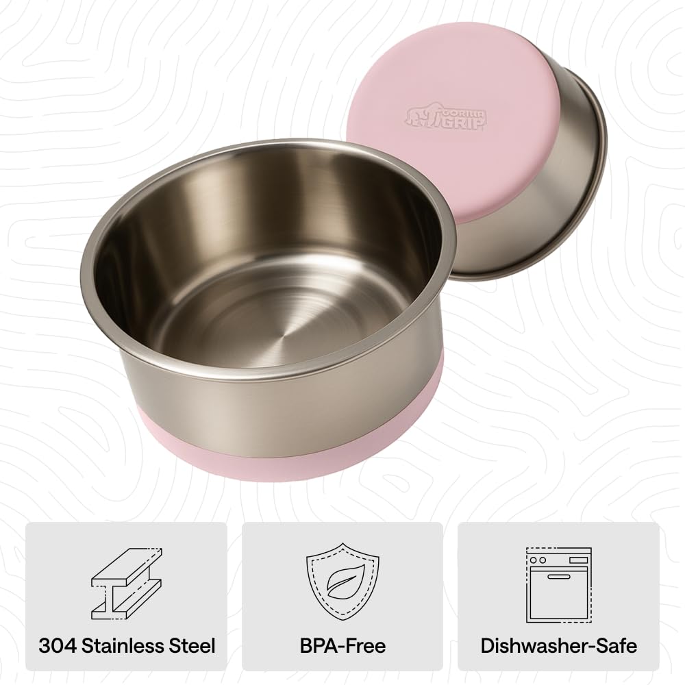 GORILLA GRIP Stainless Steel Dog Bowls